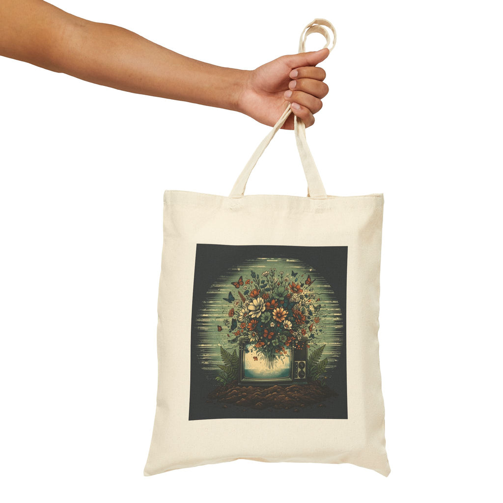 Static Bloom | Canvas Tote Bag