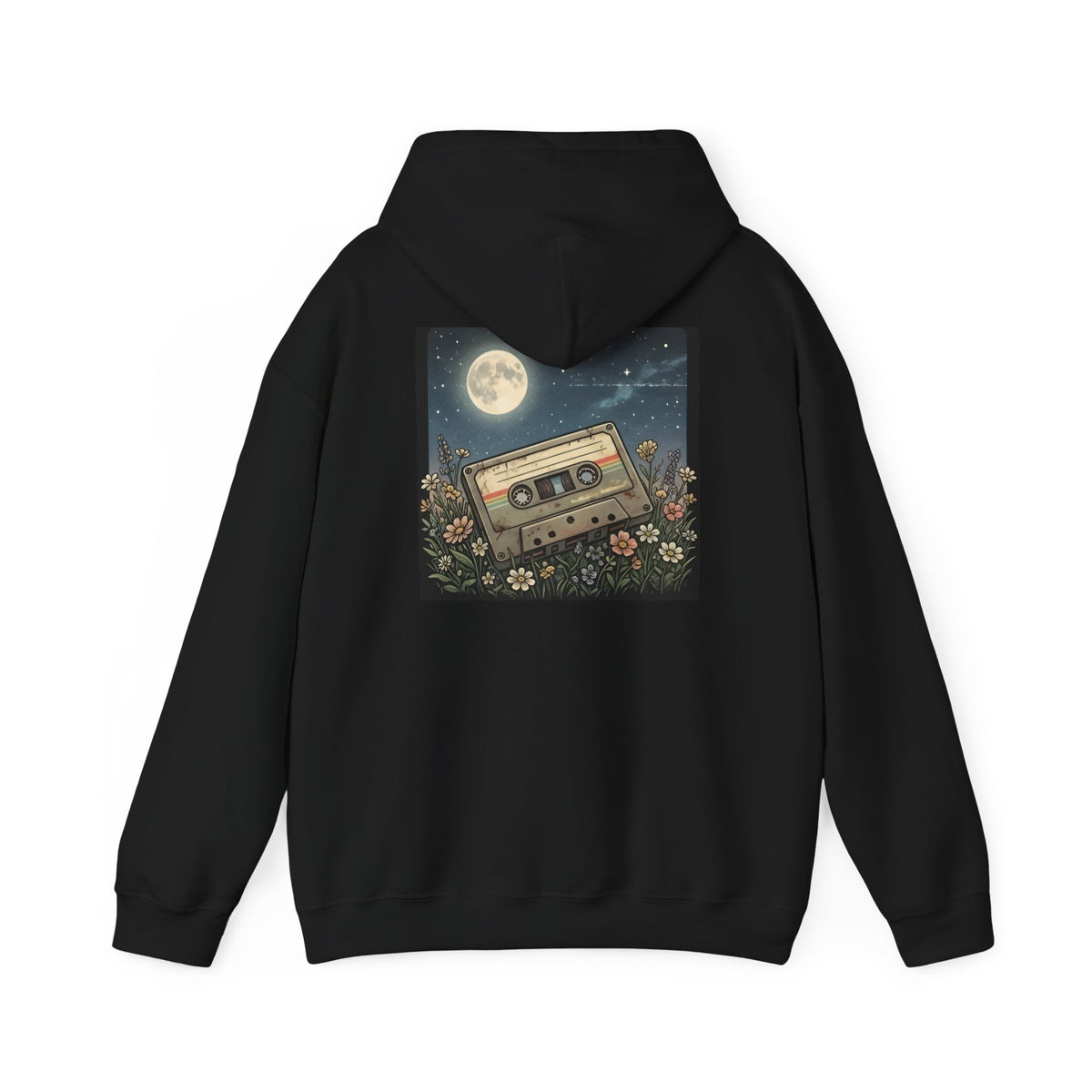 Cassette Moon | Print on Back Hoodie