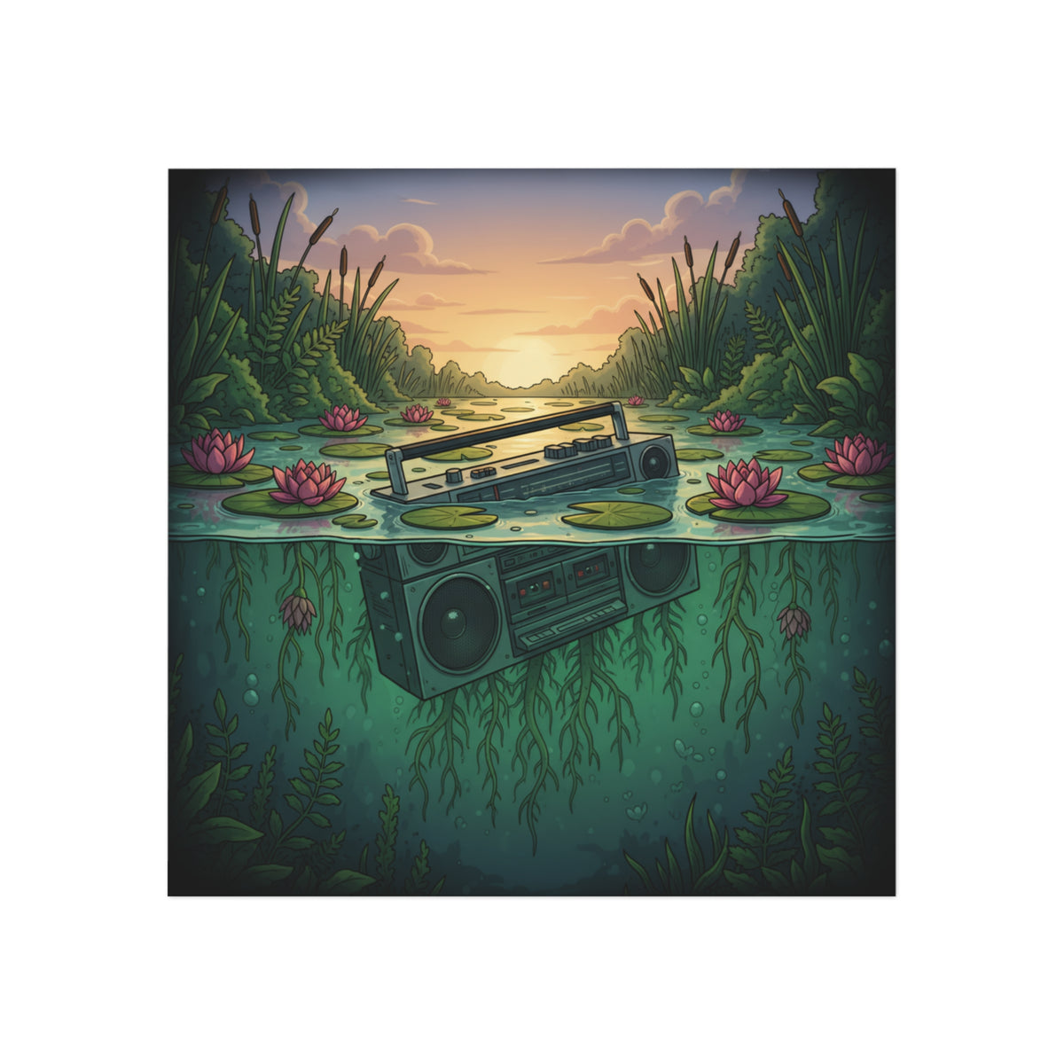 Submerged Frequency | Square Fridge Magnet