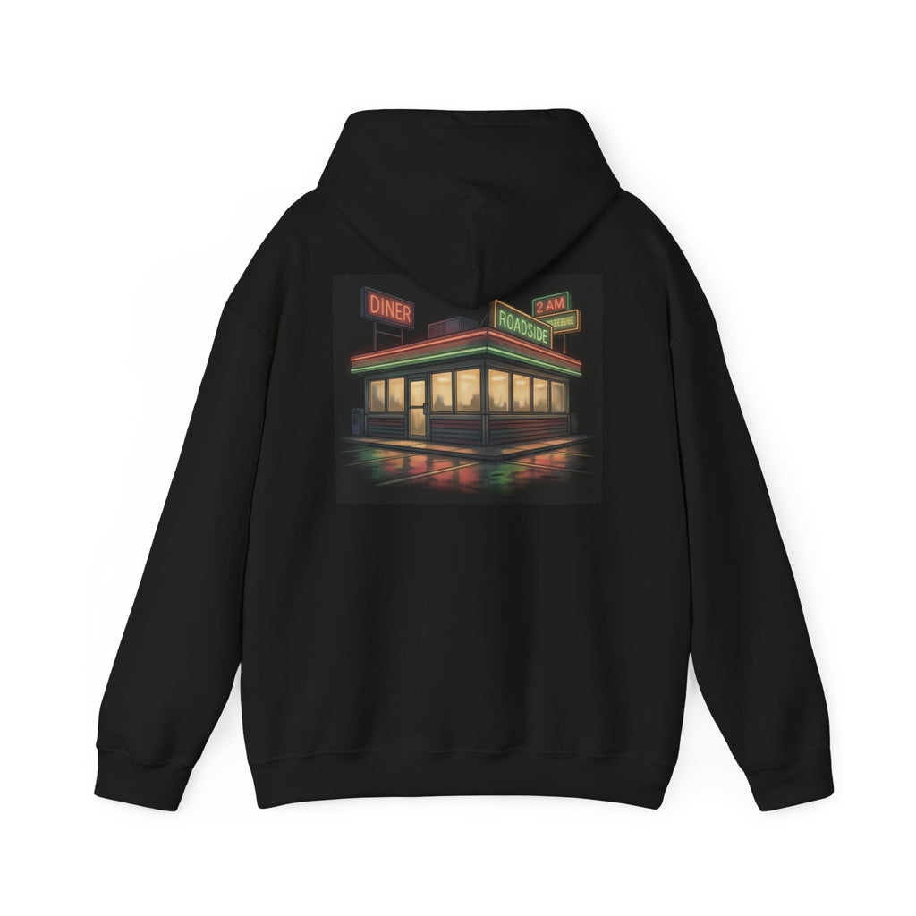 2 AM Roadside Diner | Print on Back Hoodie