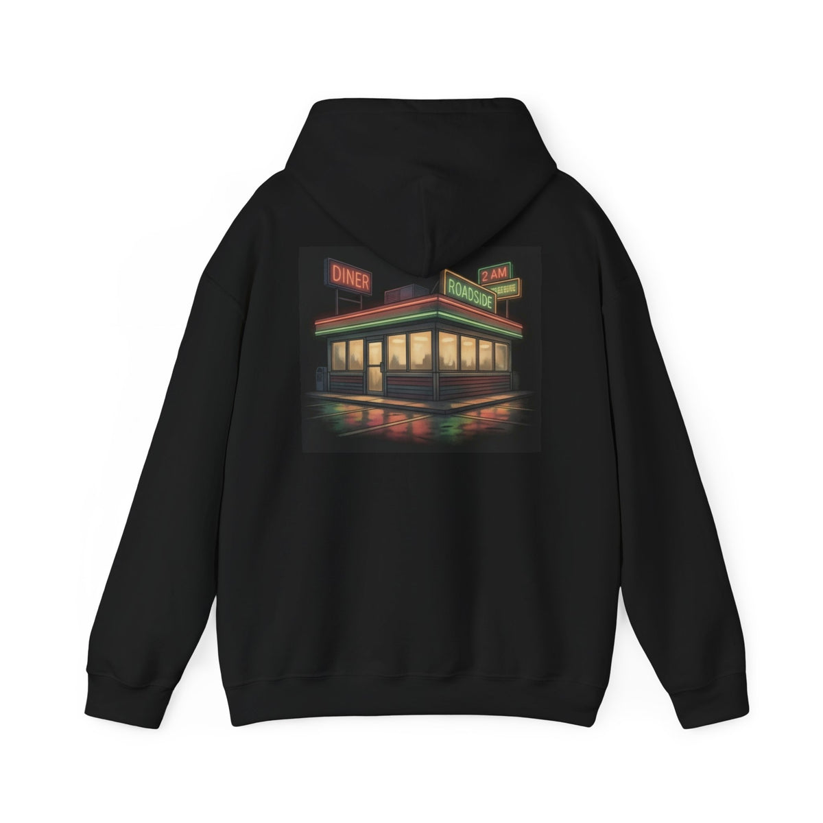 2 AM Roadside Diner | Print on Back Hoodie