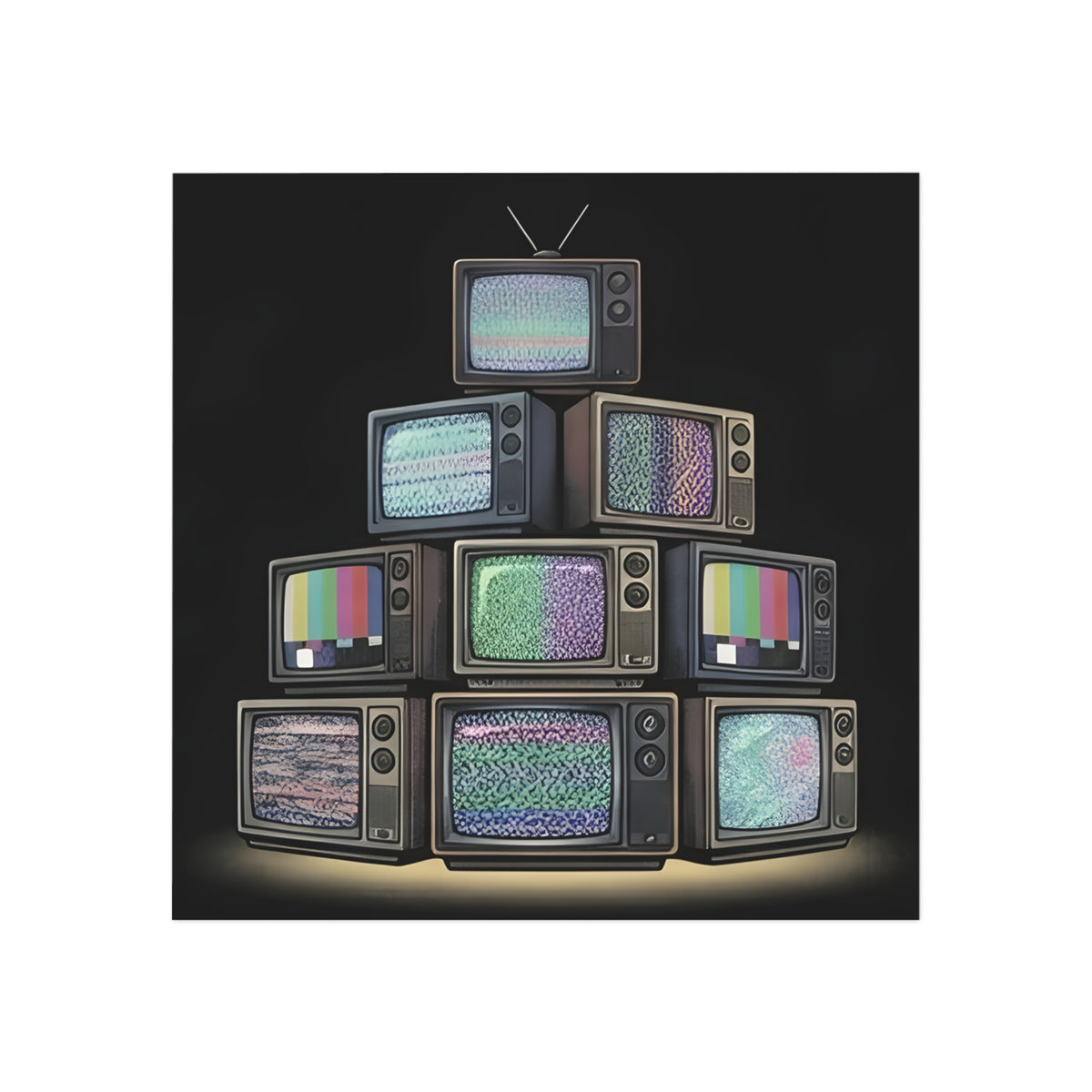 Stack of CRTs | Square Fridge Magnet