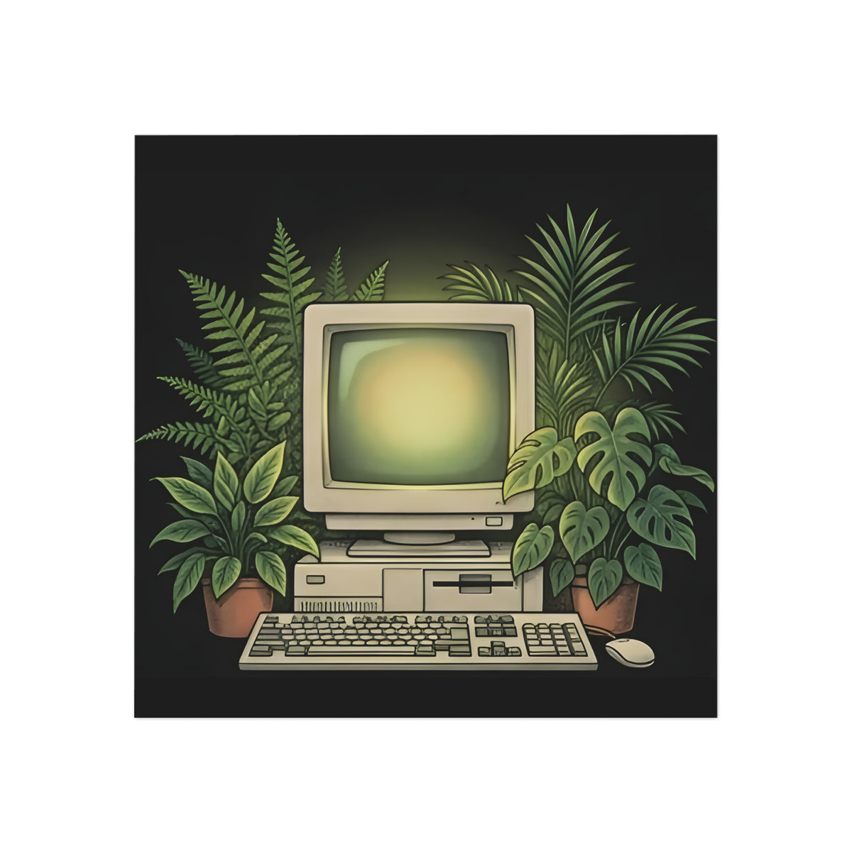 Computer Garden | Square Fridge Magnet