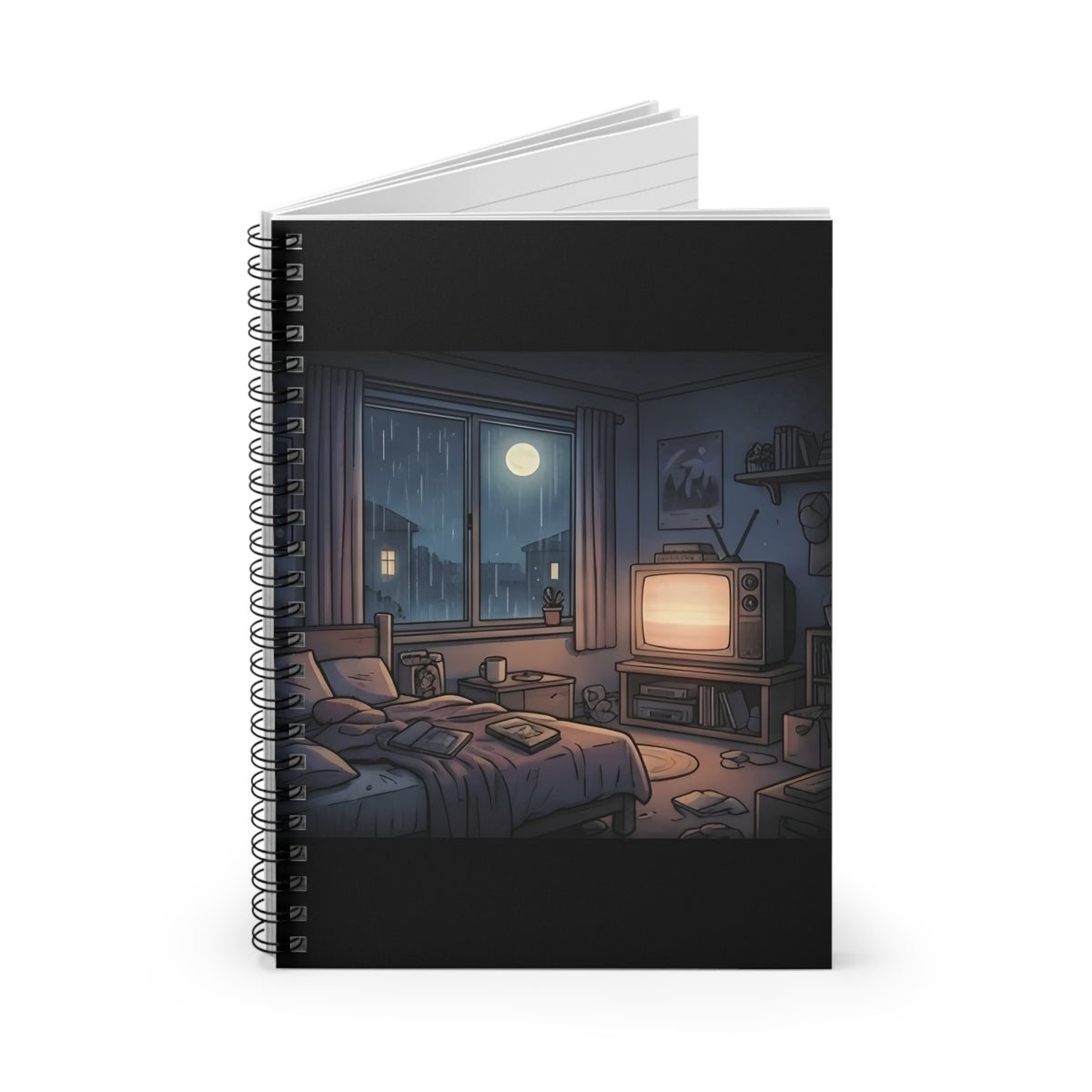 Rainy Bedroom | Spiral Bound Notebook
