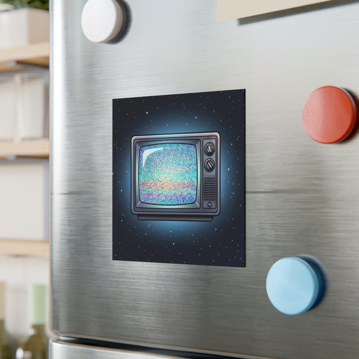 Deep Space Static | Square Fridge Magnet