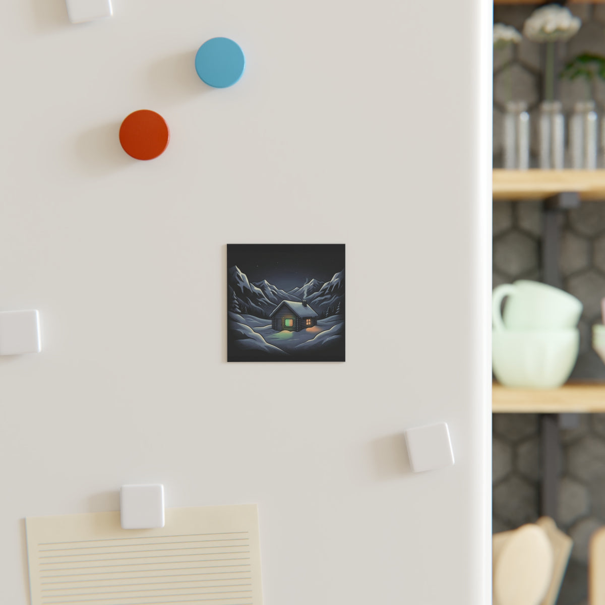 Static Cabin | Square Fridge Magnet