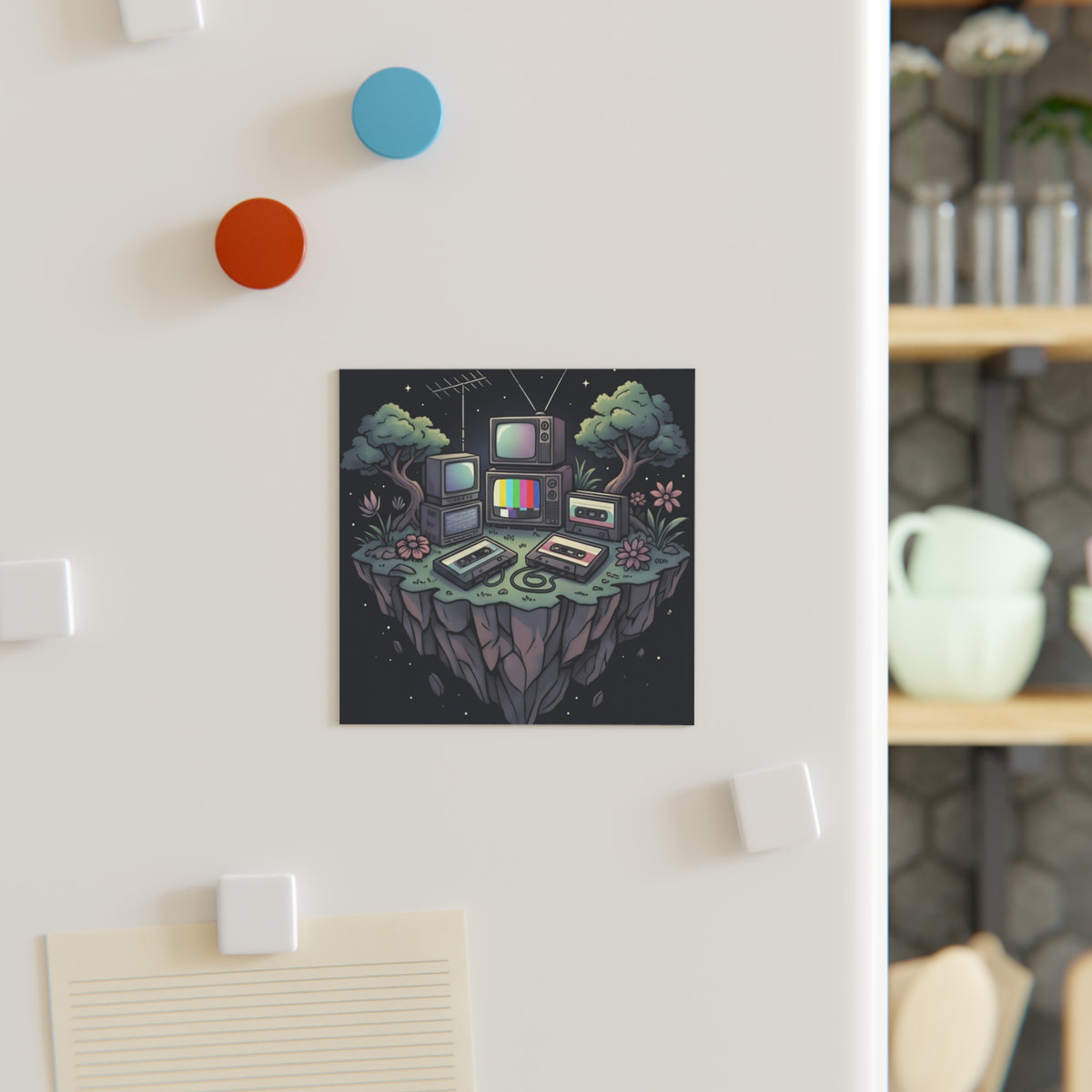 Floating Island | Square Fridge Magnet