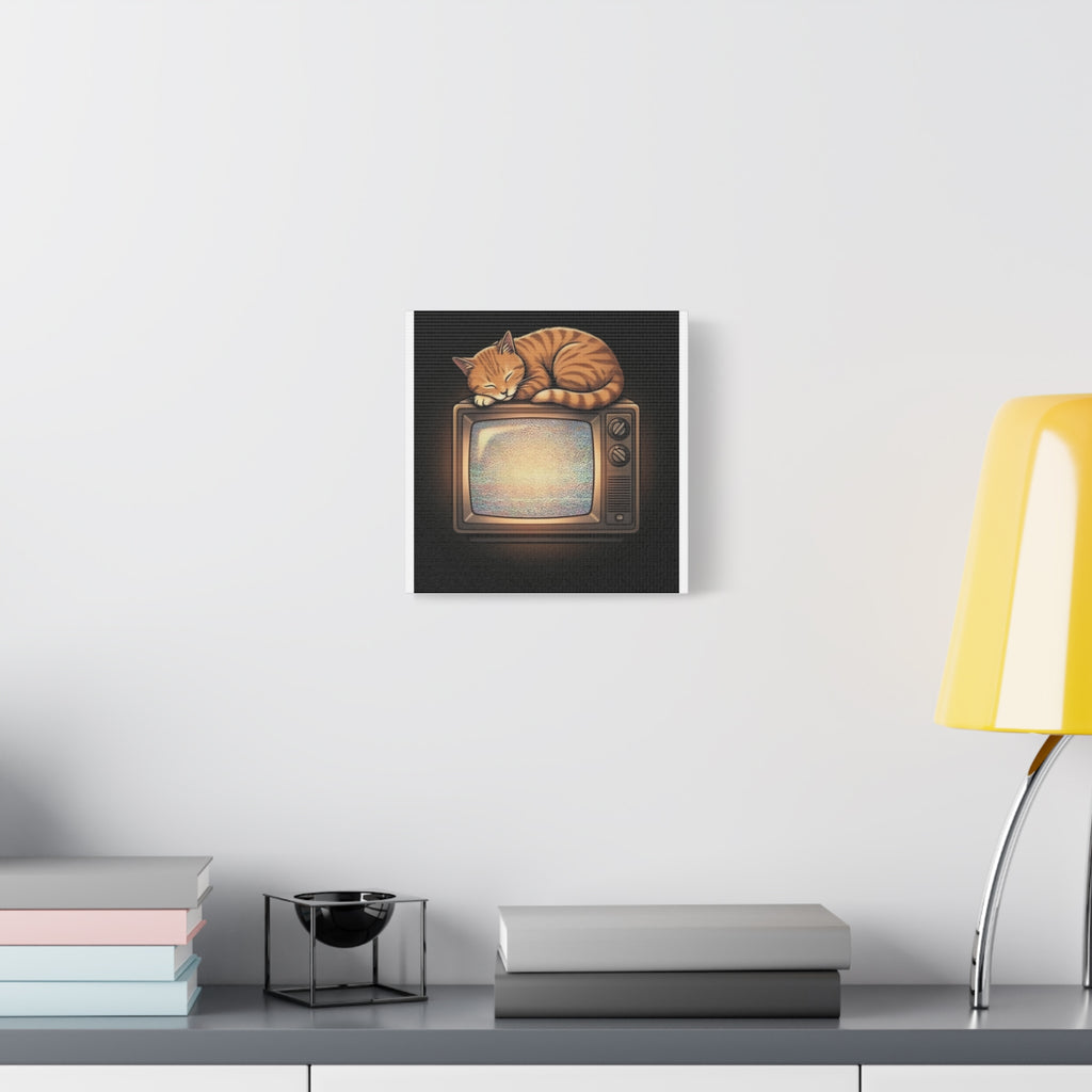 CRT TV Cat | Matte Canvas