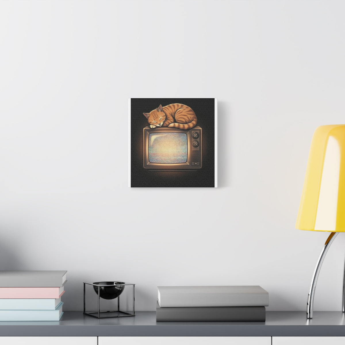 CRT TV Cat | Matte Canvas