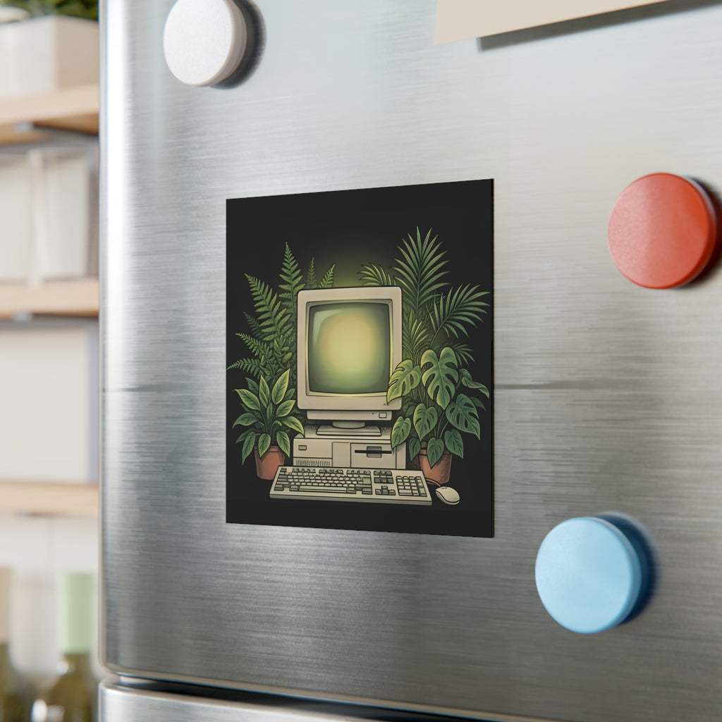 Computer Garden | Square Fridge Magnet