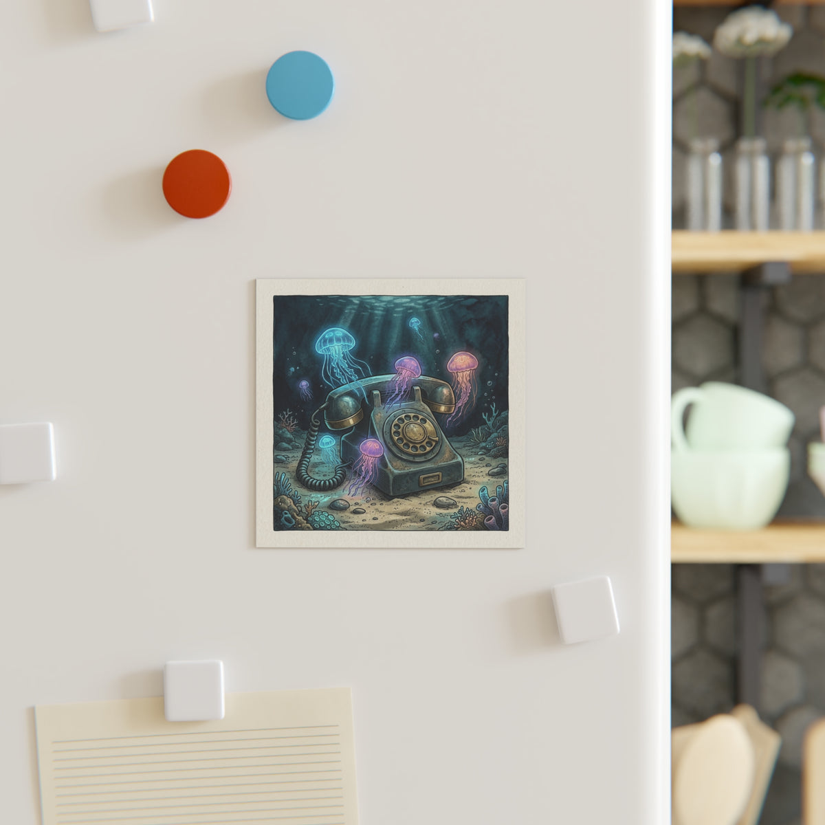 Underwater Dial | Square Fridge Magnet