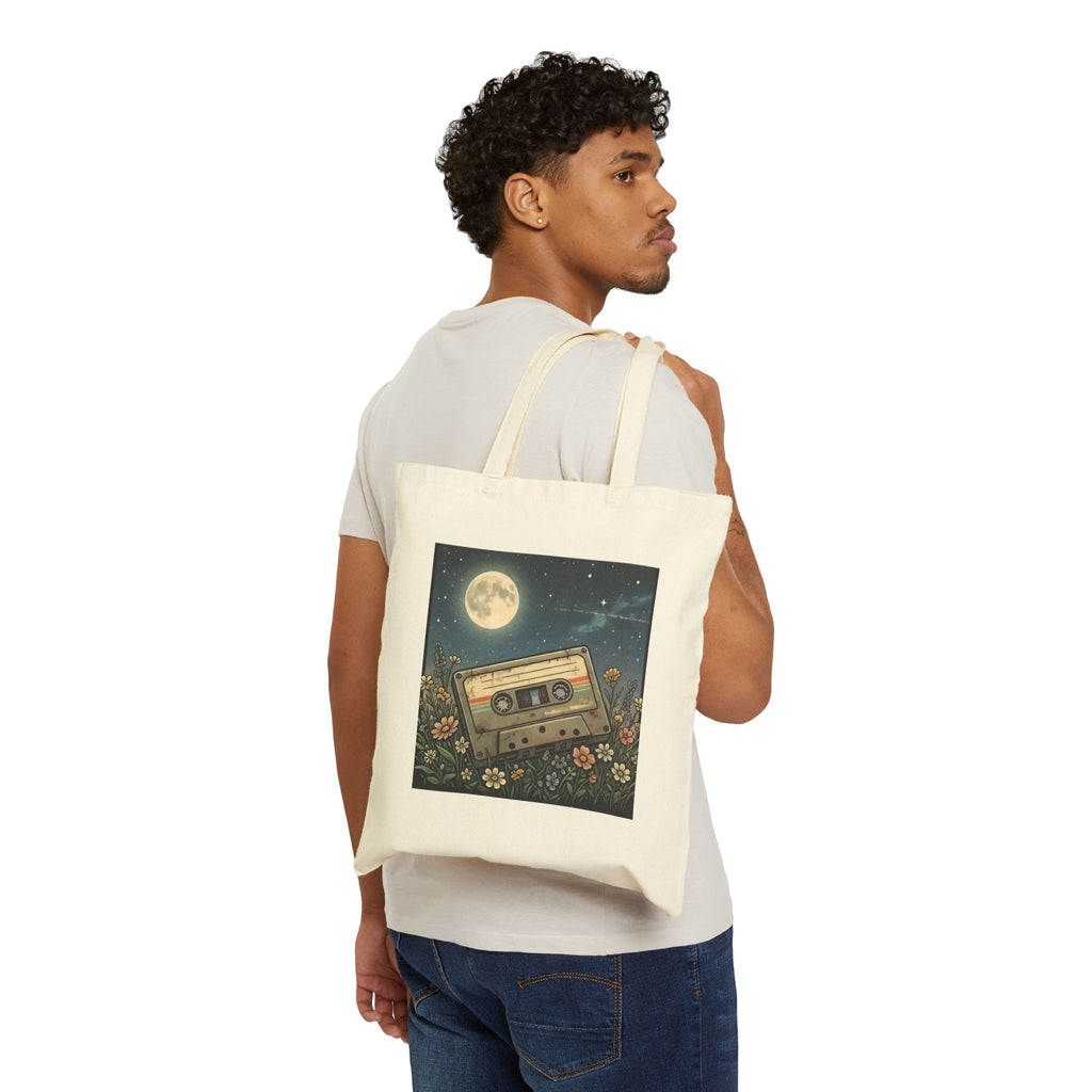 Cassette Moon | Canvas Tote Bag