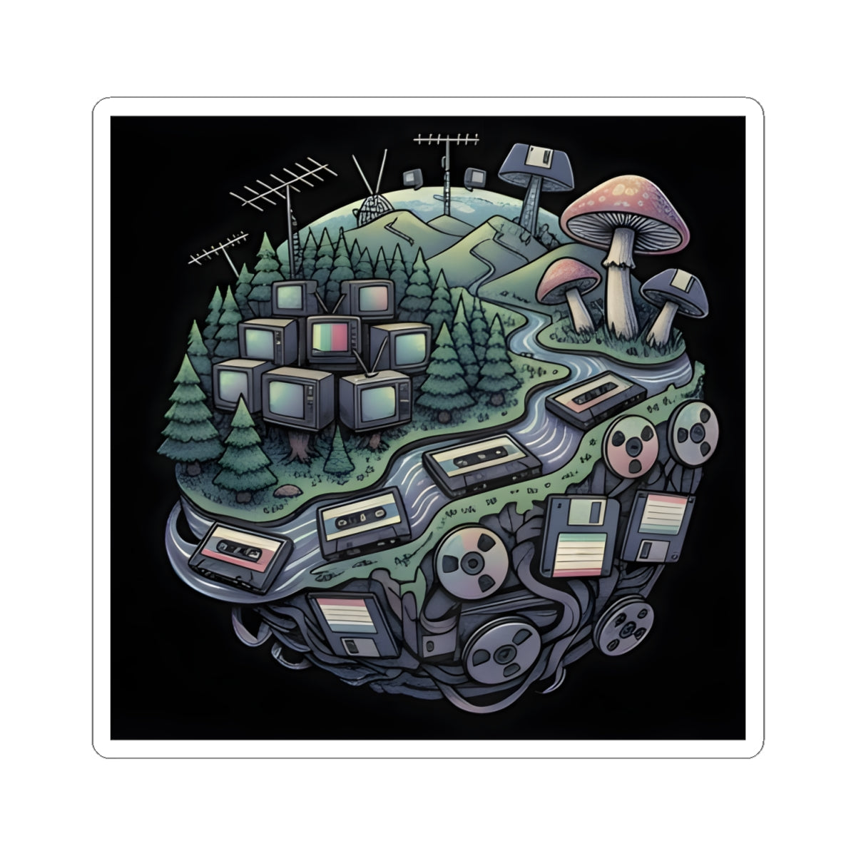 Planet Static | Kiss-Cut Sticker