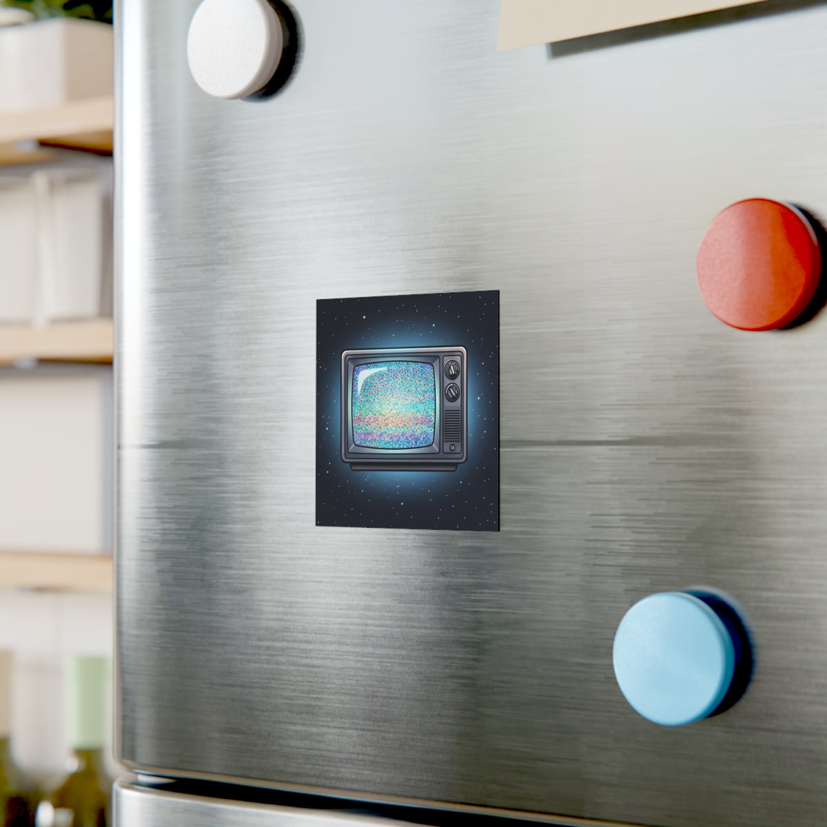 Deep Space Static | Square Fridge Magnet