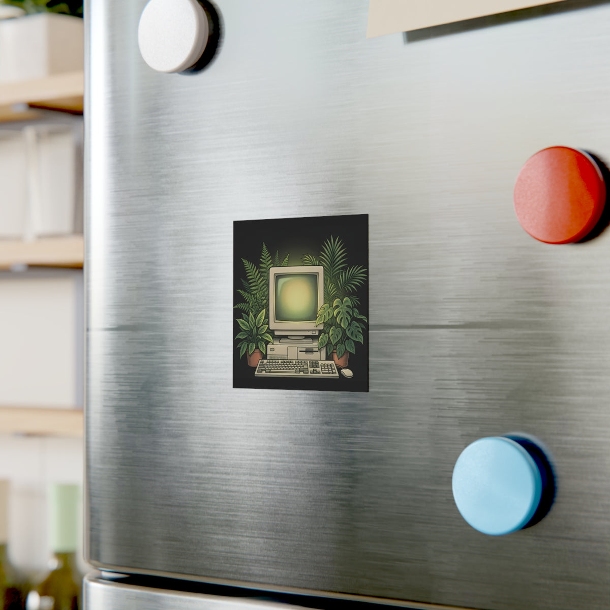 Computer Garden | Square Fridge Magnet