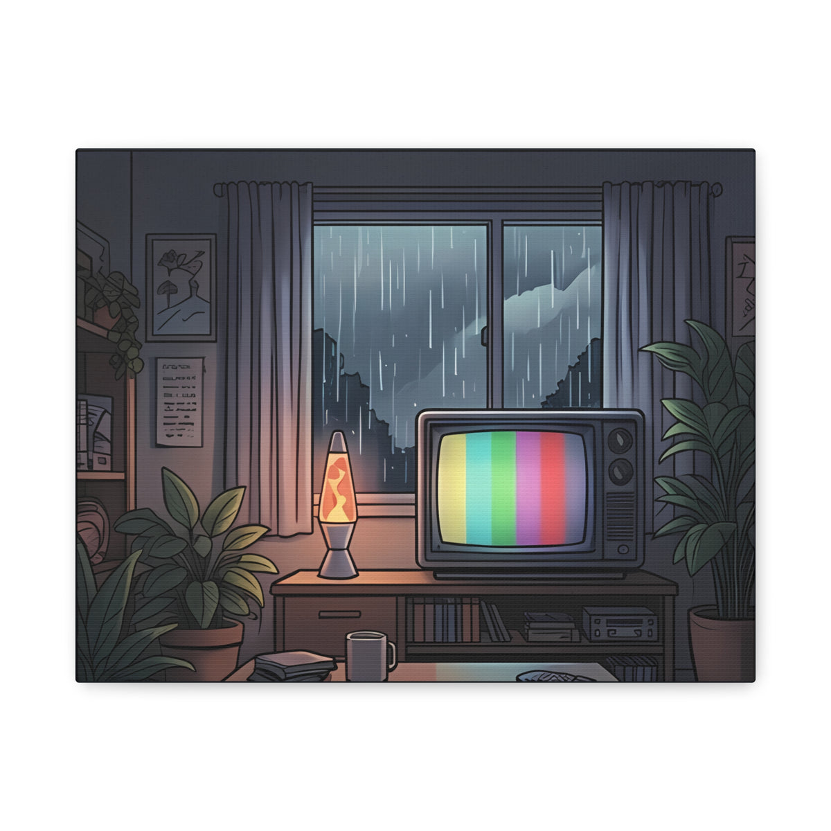 Rainy Night Broadcast | Matte Canvas