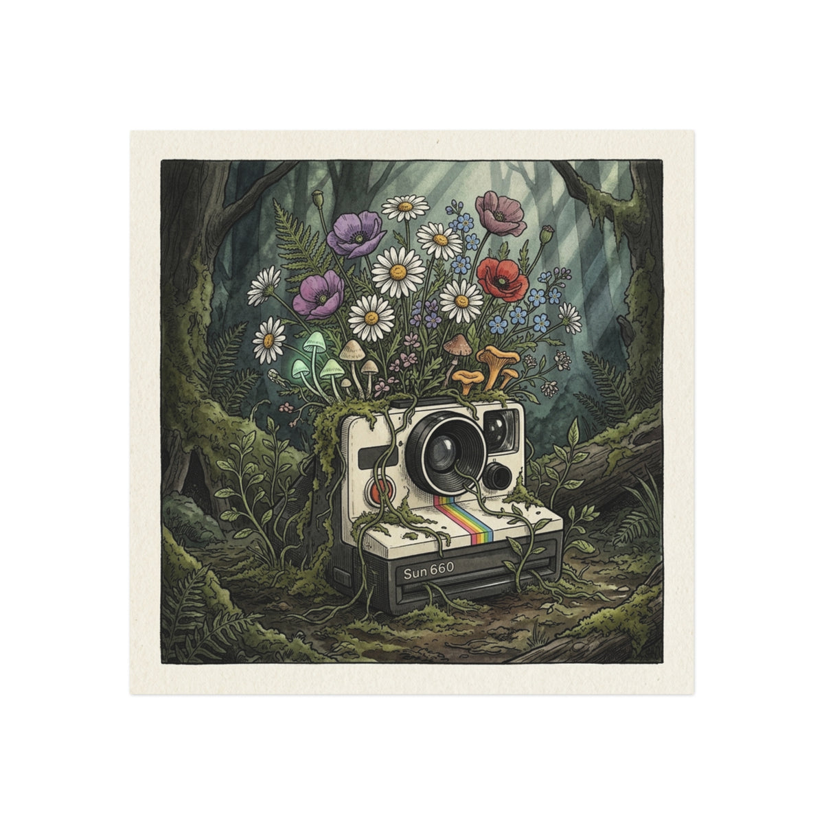 Instant Bloom | Square Fridge Magnet