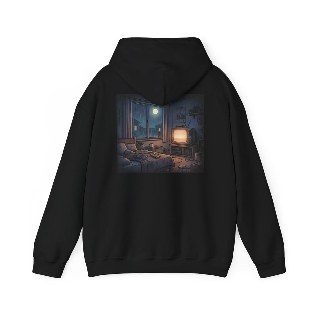 Rainy Bedroom | Print on Back Hoodie