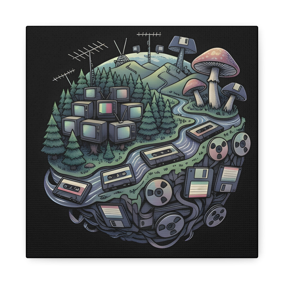 Planet Static | Matte Canvas