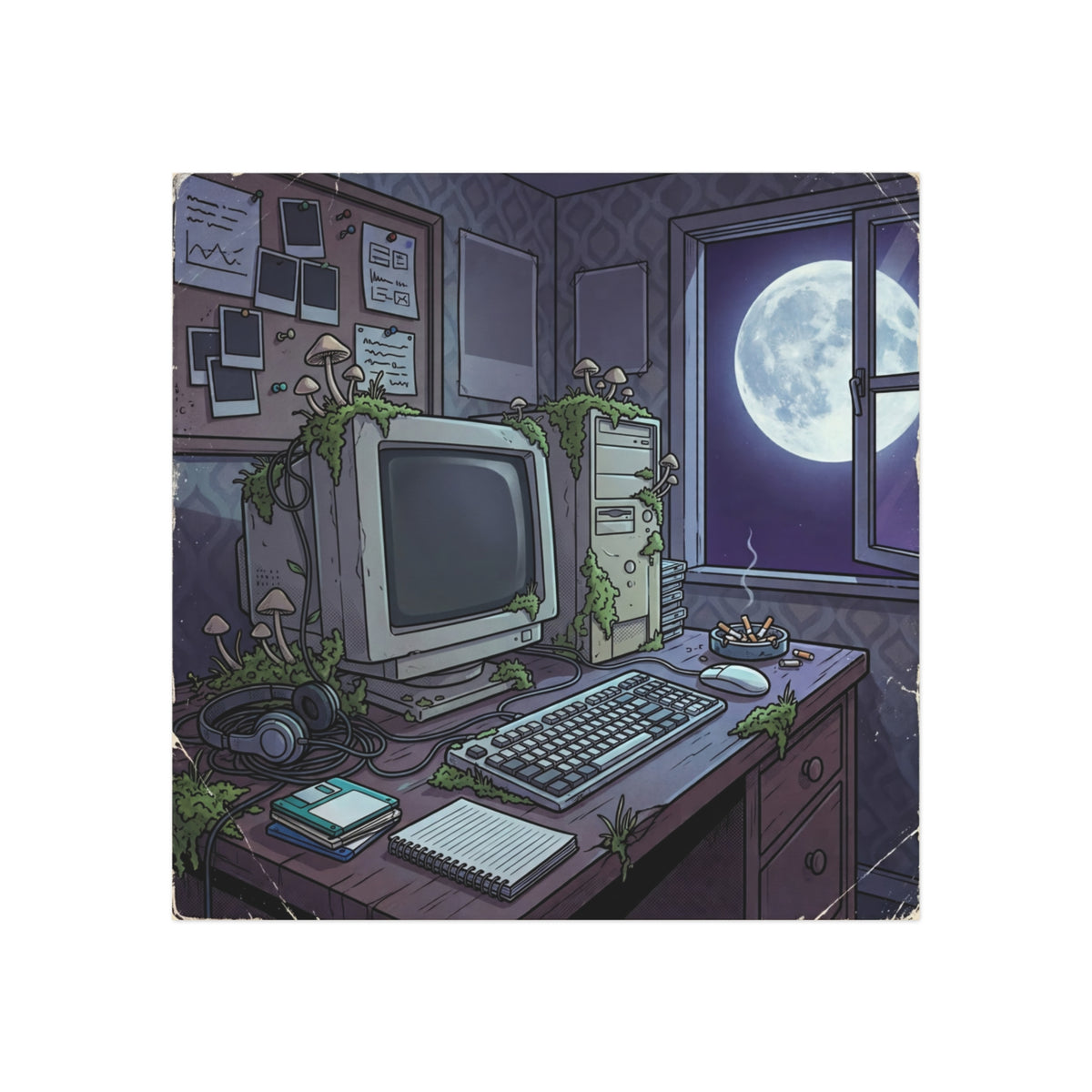 Midnight Terminal | Square Fridge Magnet
