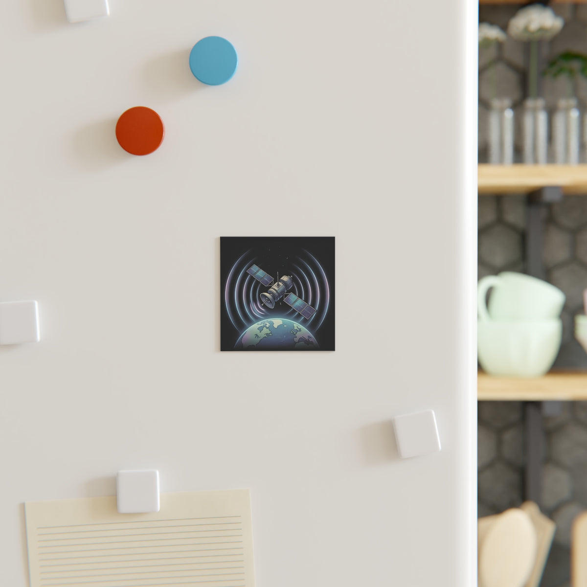 Analog Satellite | Square Fridge Magnet