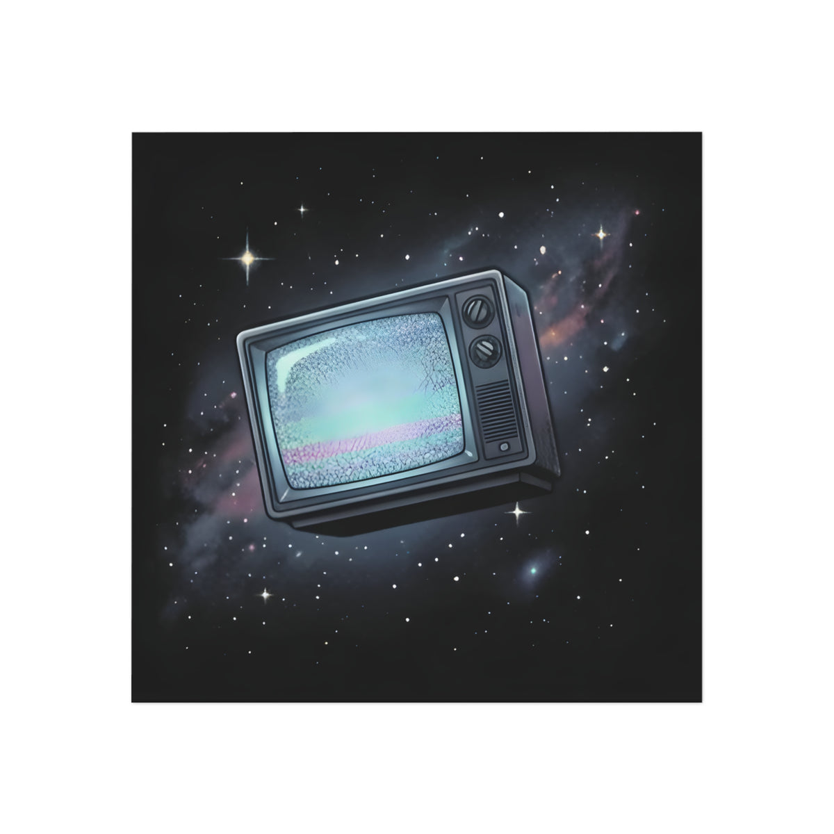 CRT in Space | Square Fridge Magnet