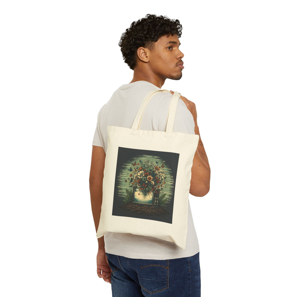 Static Bloom | Canvas Tote Bag
