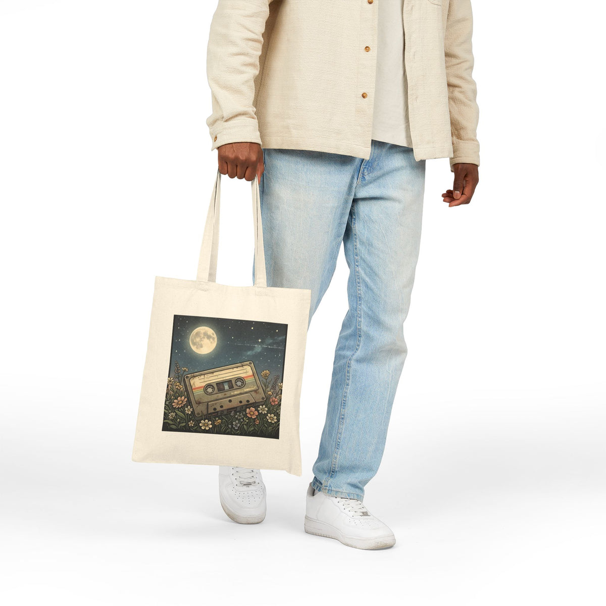 Cassette Moon | Canvas Tote Bag