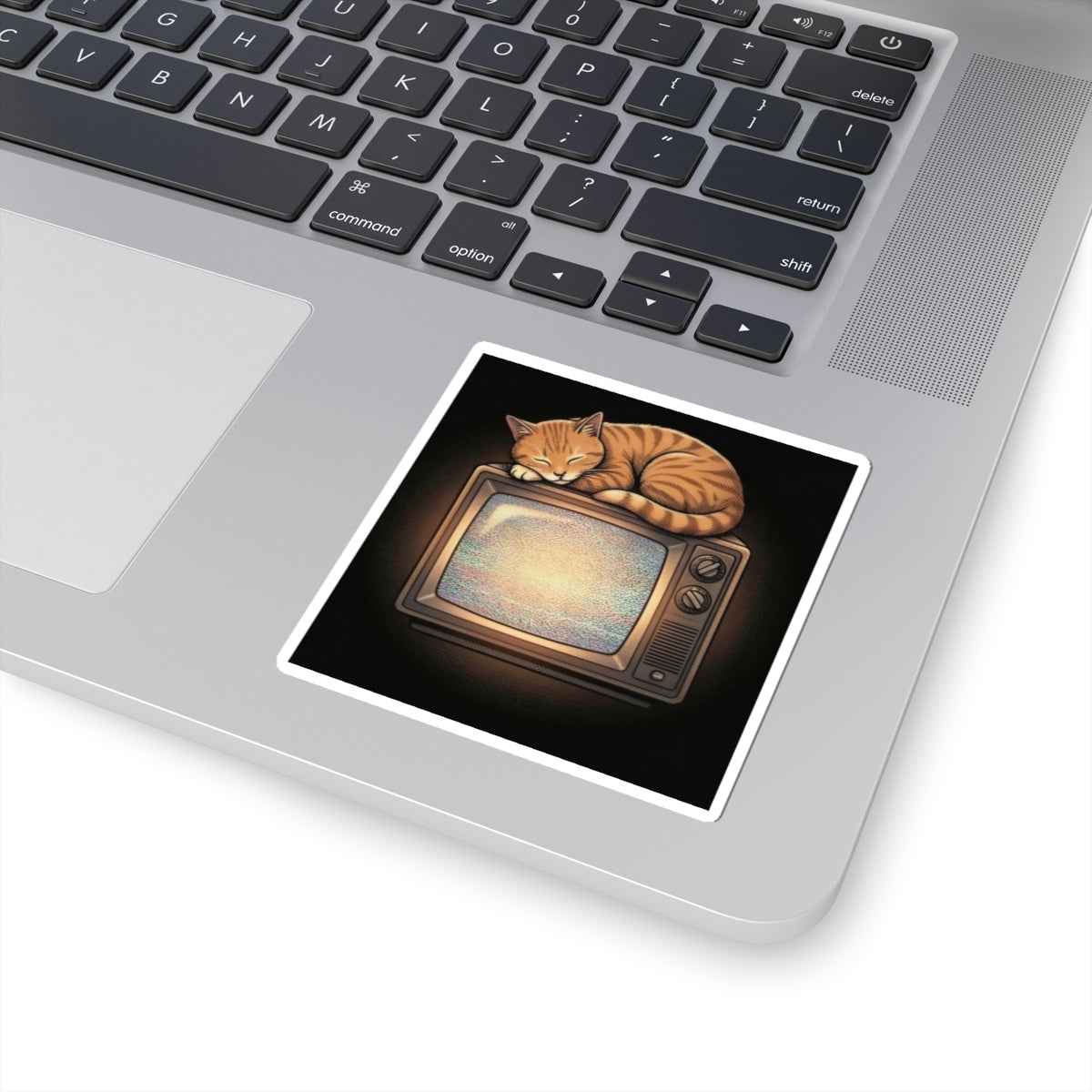 CRT TV Cat Sticker | Kiss-Cut Sticker