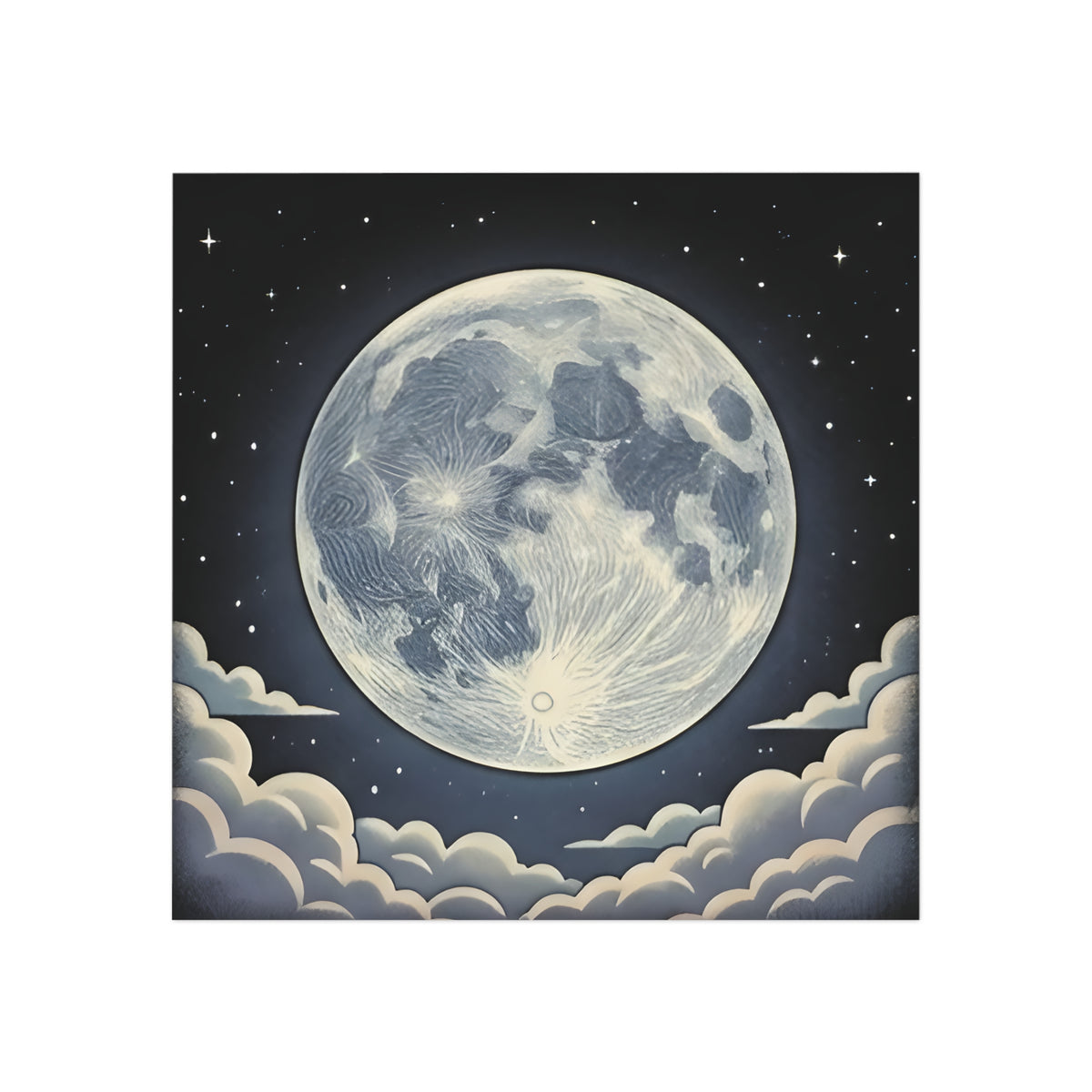Static Moon | Square Fridge Magnet