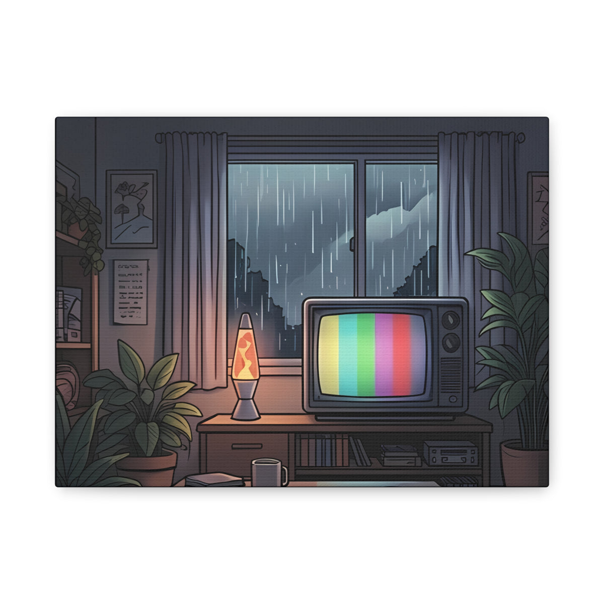 Rainy Night Broadcast | Matte Canvas