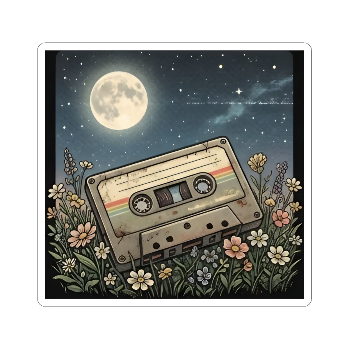Cassette Moon | Kiss-Cut Sticker