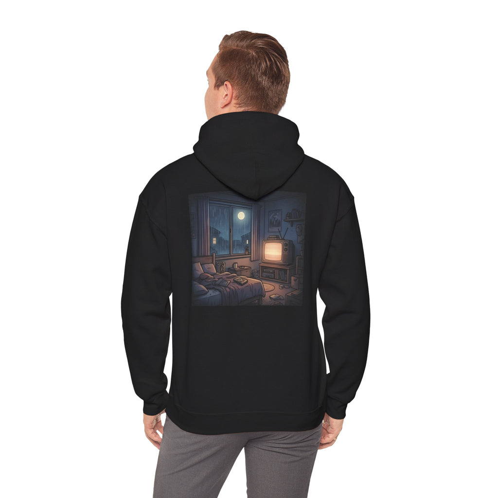 Rainy Bedroom | Print on Back Hoodie