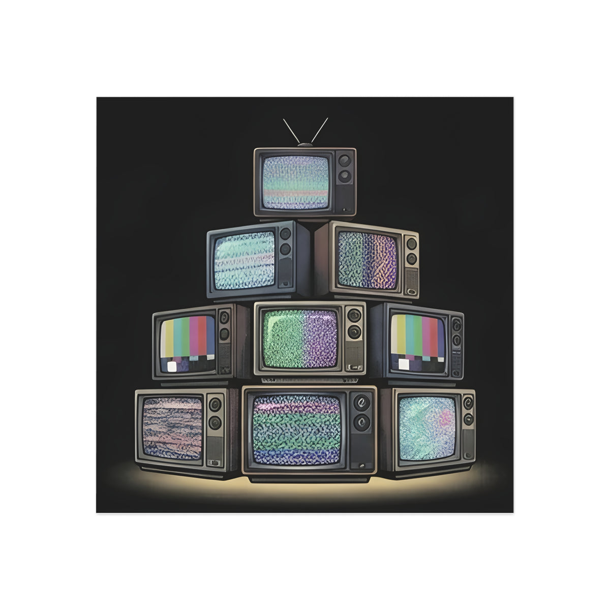 Stack of CRTs | Square Fridge Magnet