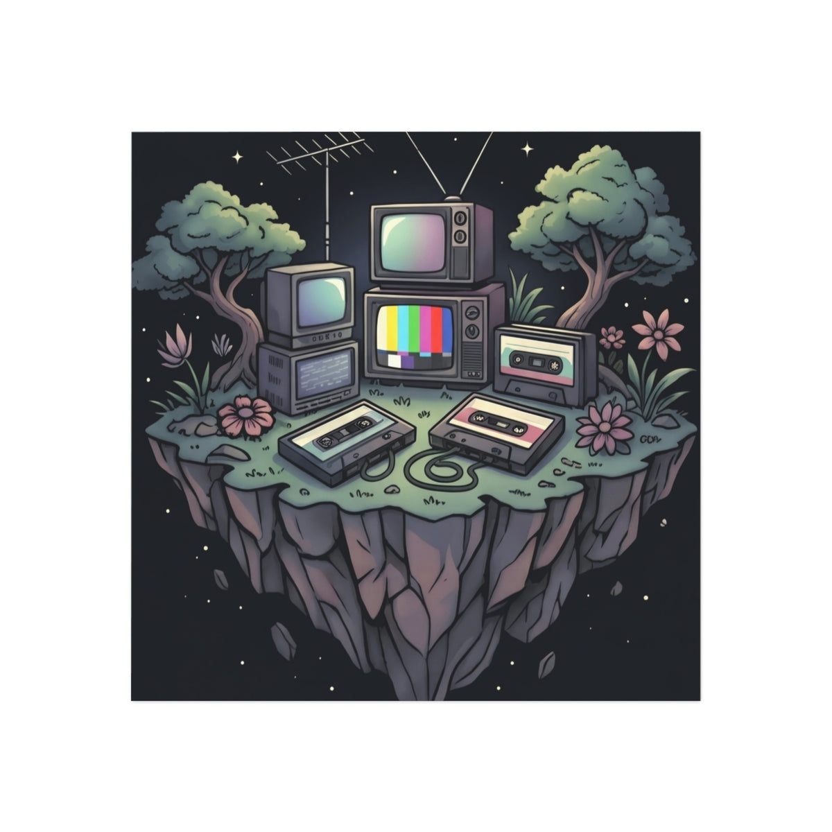 Floating Island | Square Fridge Magnet