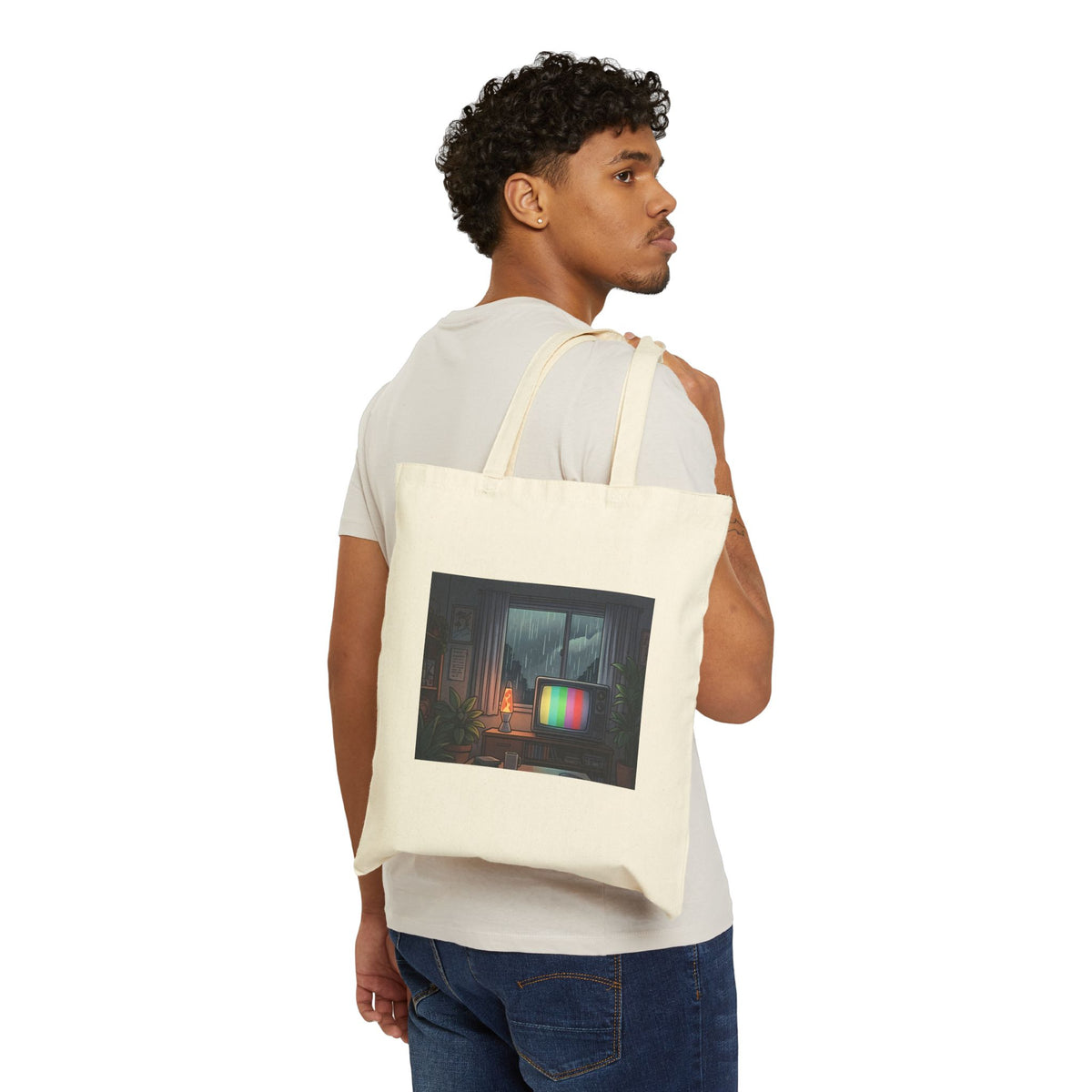 Rainy Night Broadcast | Canvas Tote Bag
