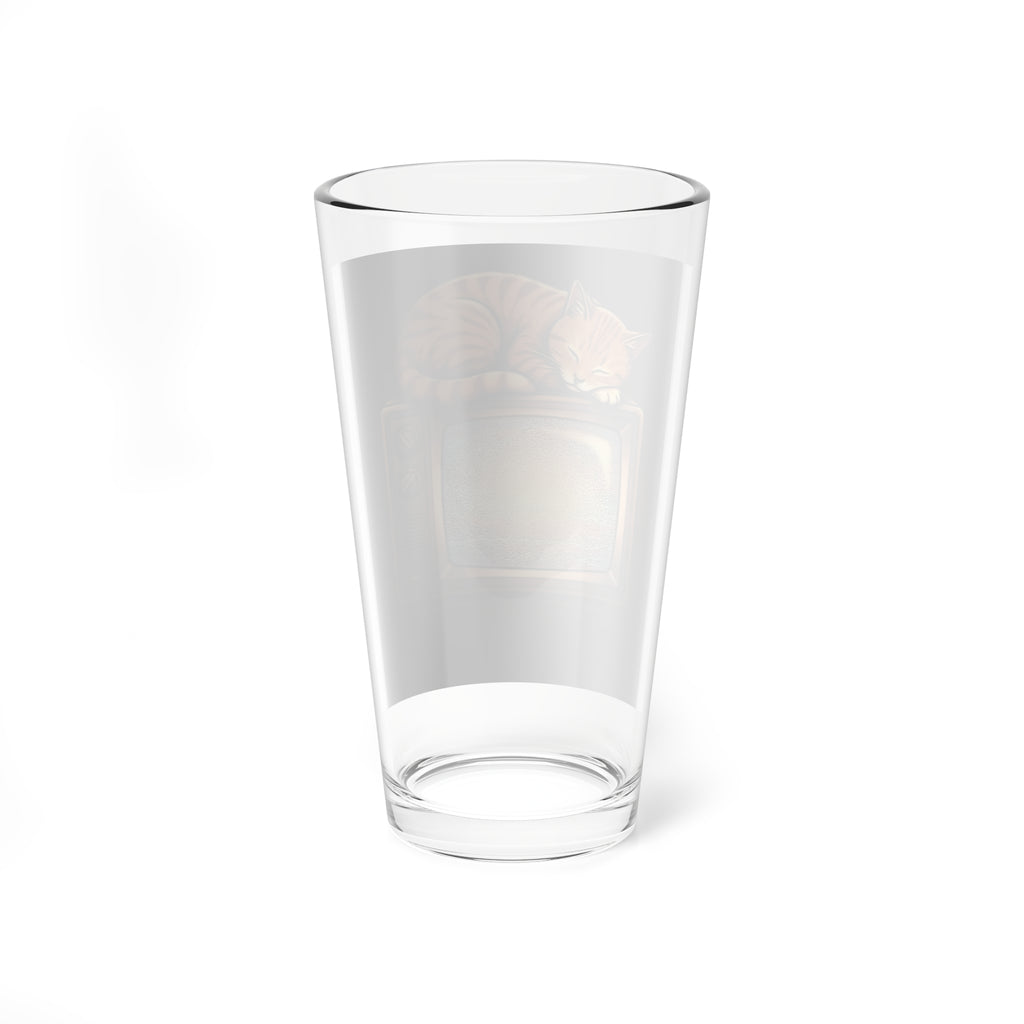CRT TV Cat | 16 oz Glass