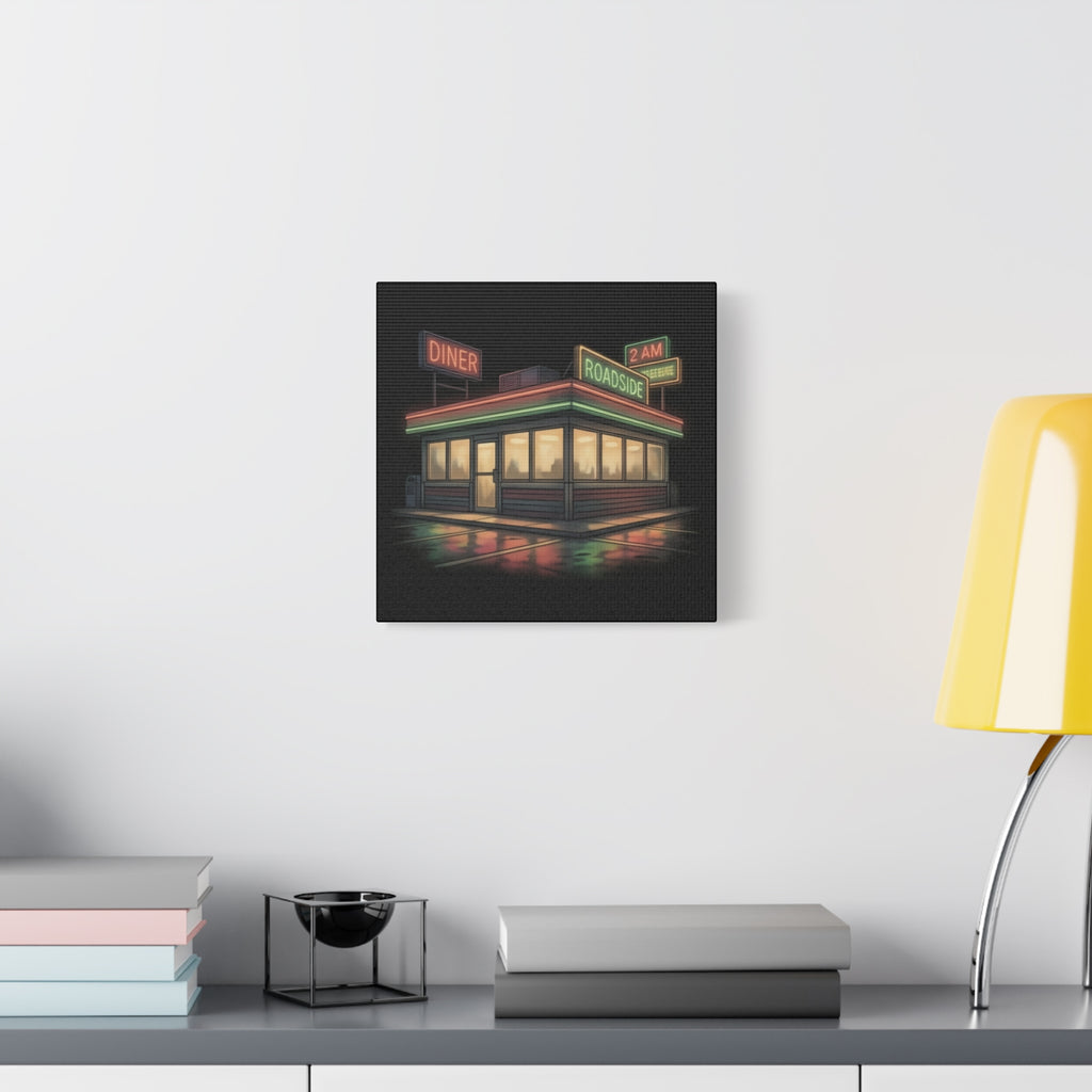 2 AM Roadside Diner | Matte Canvas