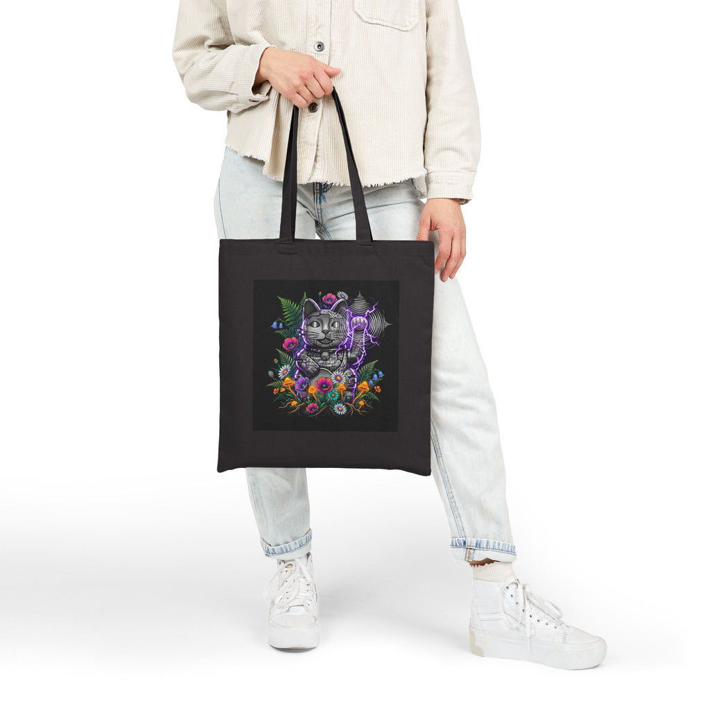 Kinetic Static Cat | Canvas Tote Bag