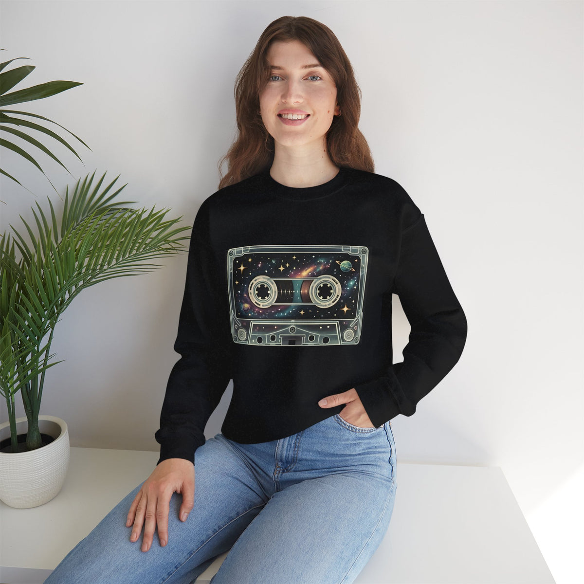 Galaxy Cassette Tape | Crewneck Sweatshirt