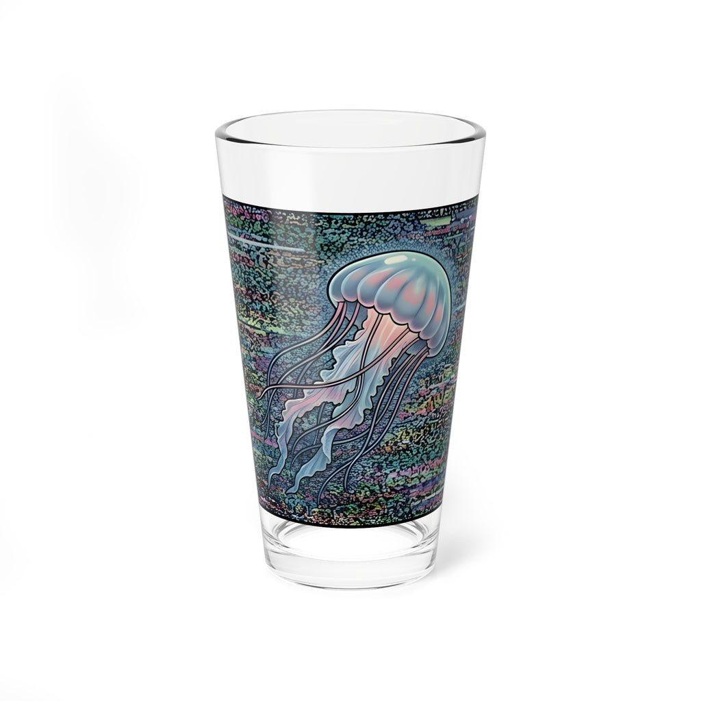 Glitched Jellyfish | 16 oz Glass