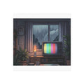 Rainy Night Broadcast | Square Fridge Magnet
