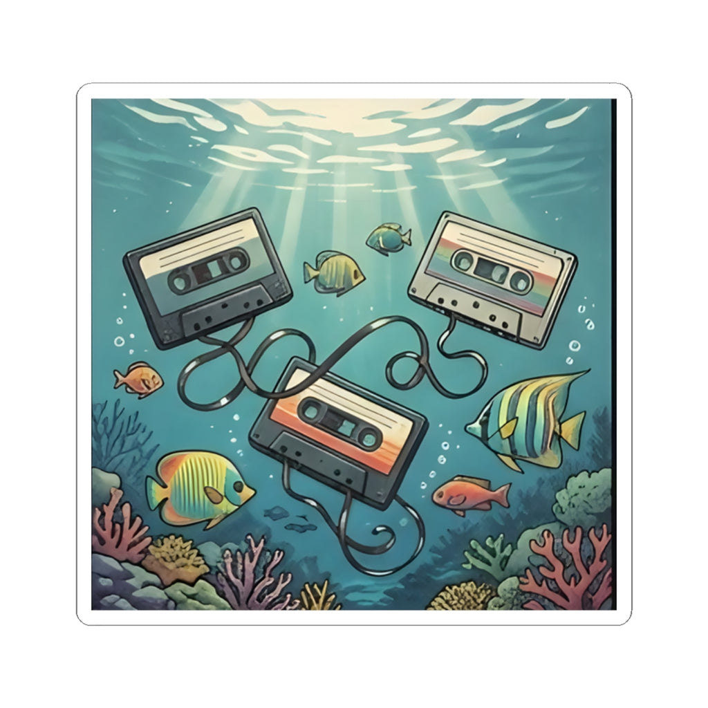 Underwater Cassette Tapes | Kiss-Cut Sticker