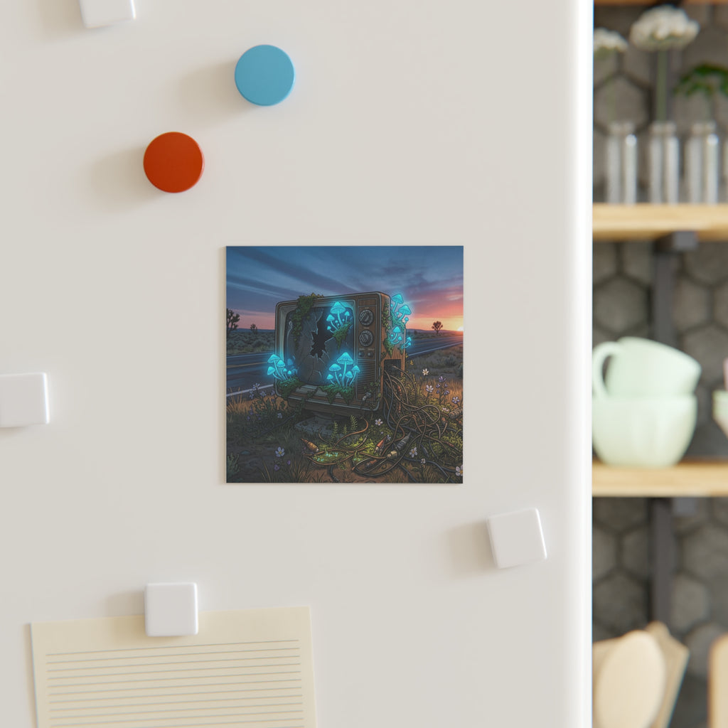 Sunset Static | Square Fridge Magnet
