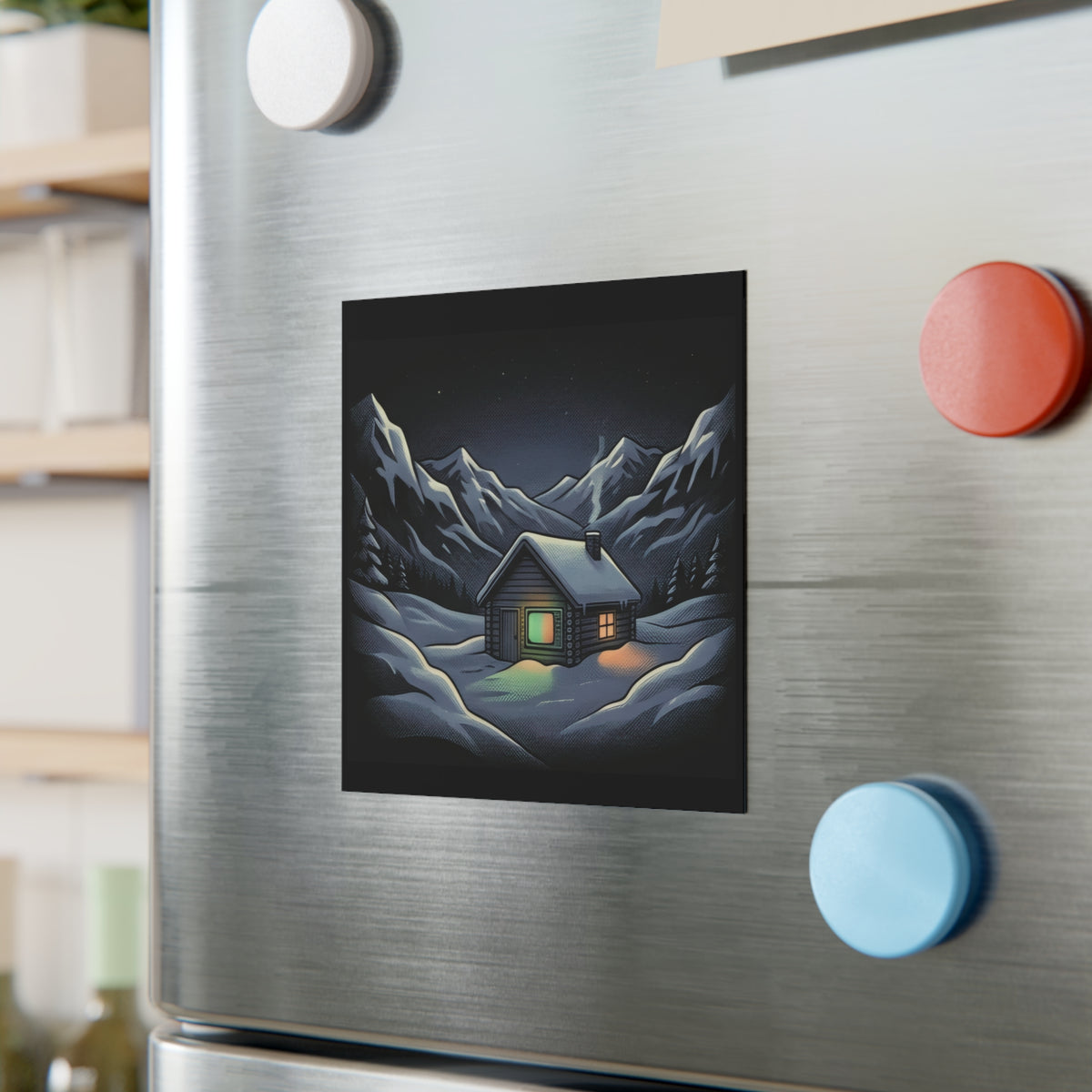 Static Cabin | Square Fridge Magnet