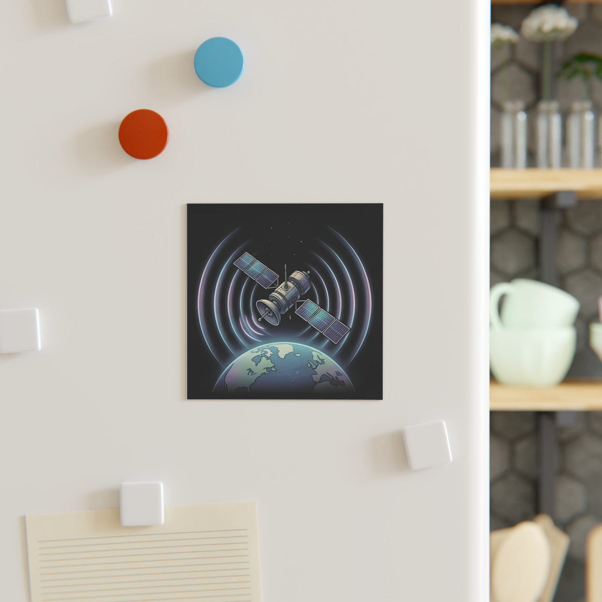 Analog Satellite | Square Fridge Magnet