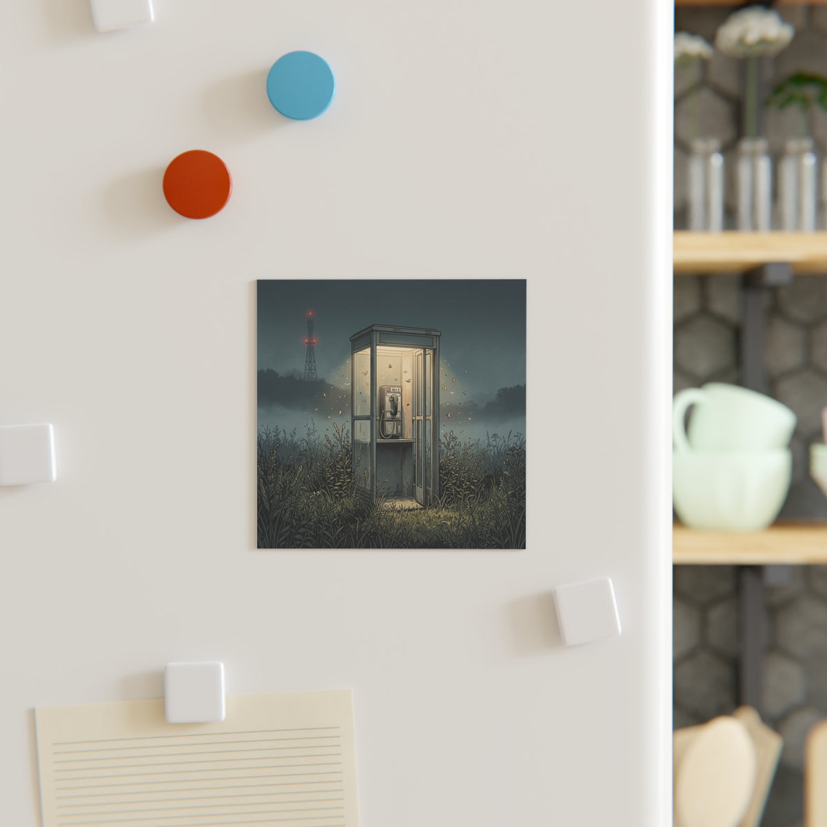 Night Call | Square Fridge Magnet