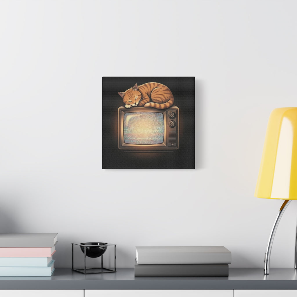 CRT TV Cat | Matte Canvas