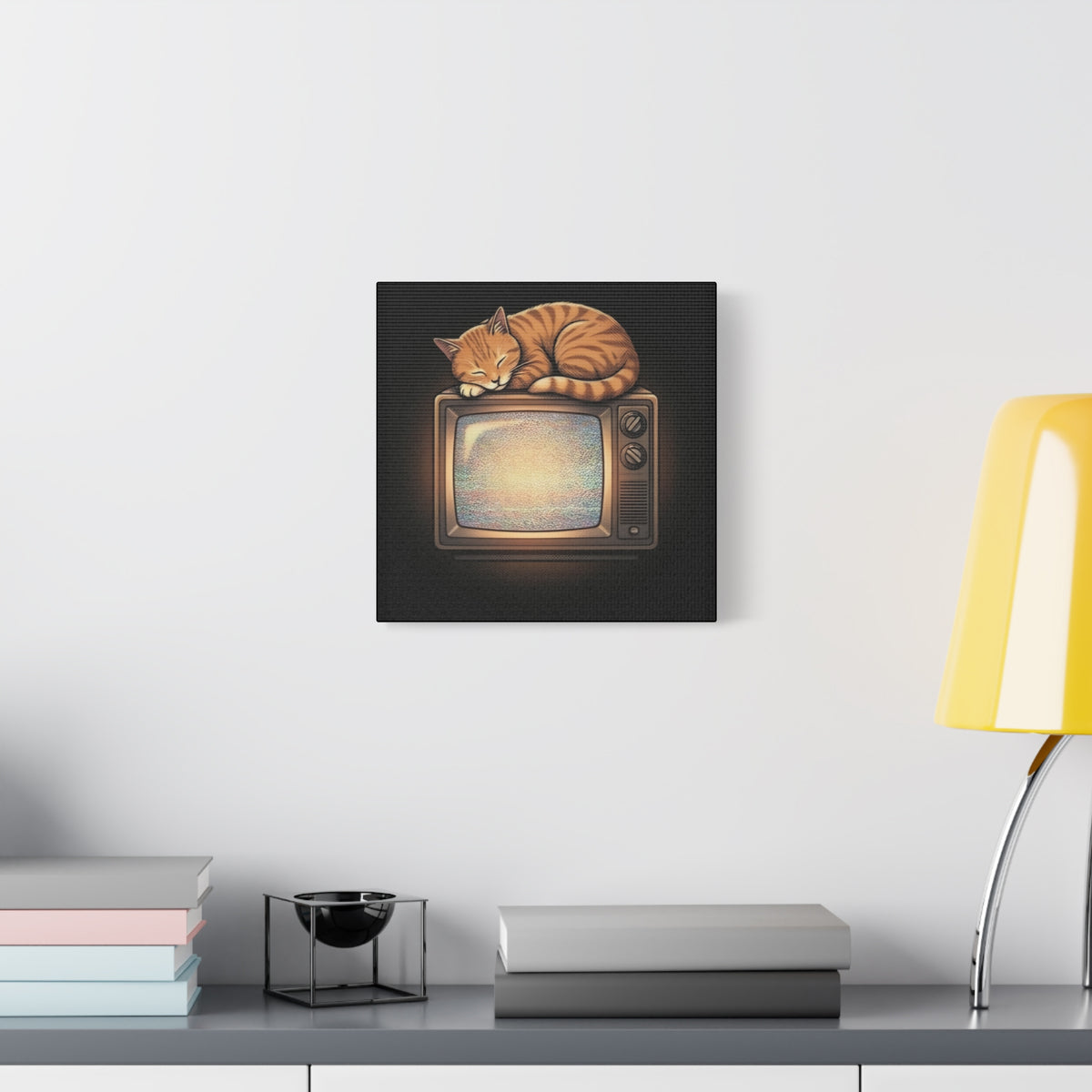 CRT TV Cat | Matte Canvas