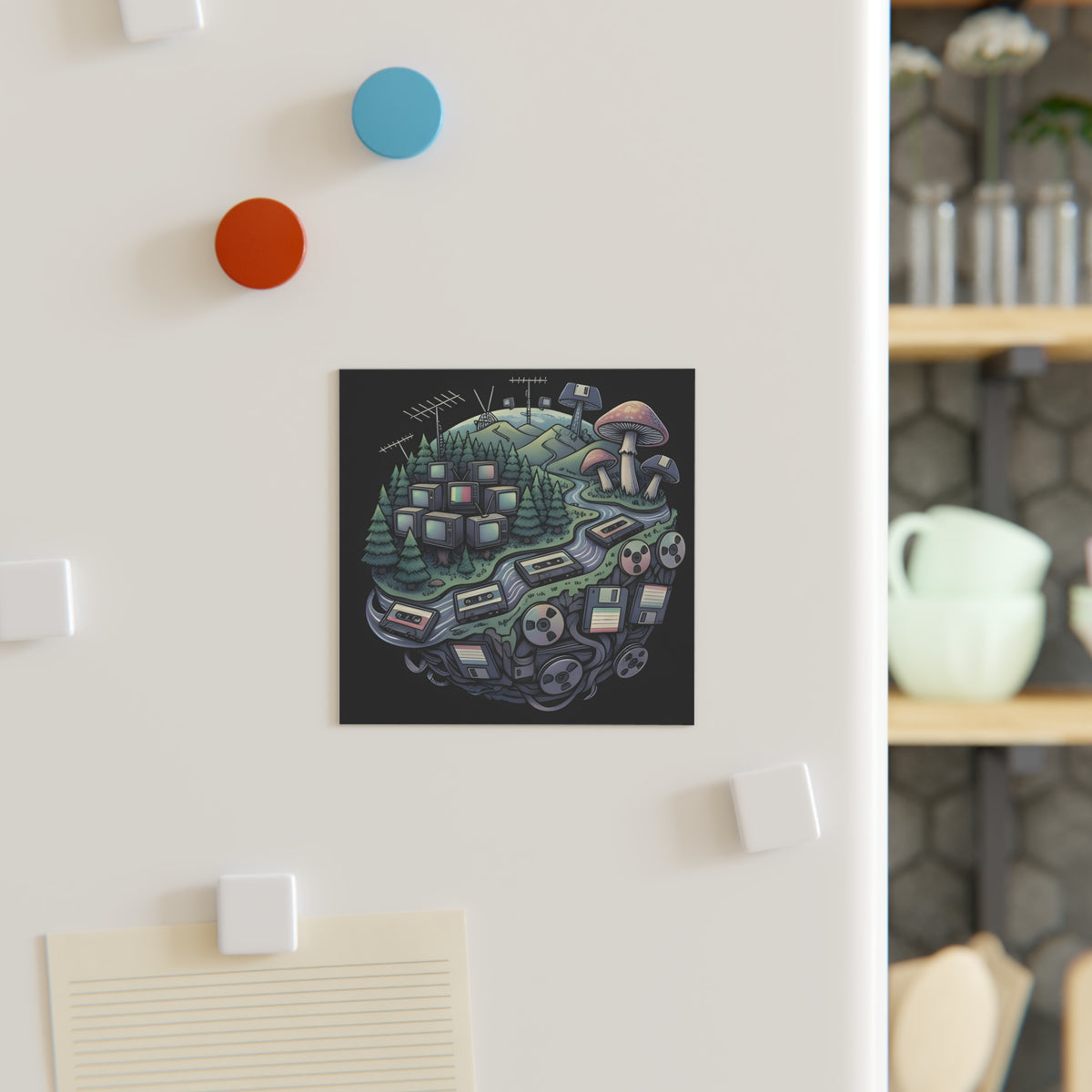 Planet Static | Square Fridge Magnet